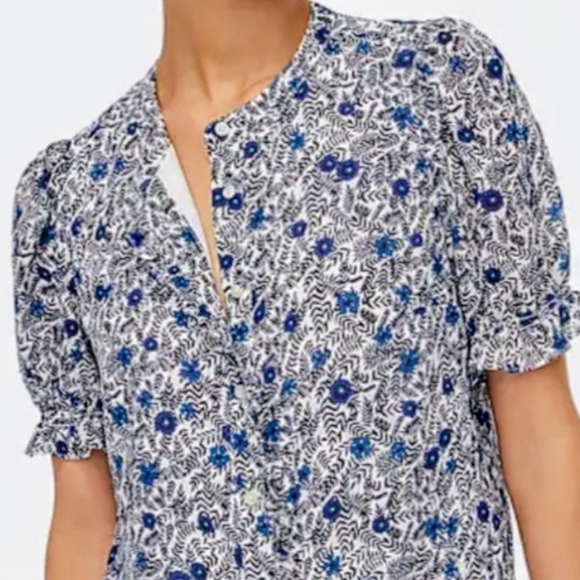 J. Crew Tops - ⭐SALE!⭐J. Crew Floral Puff Sleeve Ruffle Top